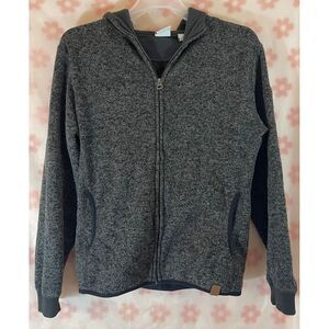 Quicksilver Cozy‎ Heather Gray Full-Zip Sweater Jacket Hooded Outerwear
